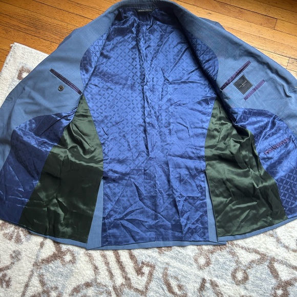 Ted Baker London Jaying Slim Fit Textured Wool Suit Jacket in Blue - Picture 14 of 16